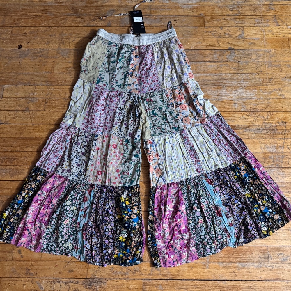 NWT - Young Threads - Wide Leg Patchwork Pants - … - image 3